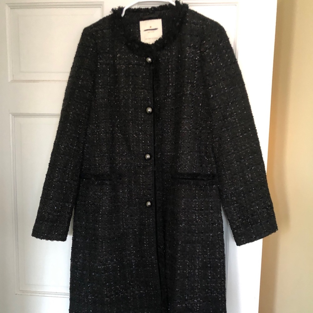 Black Tweed Kate Spade Jacket, Size 6, Never Worn